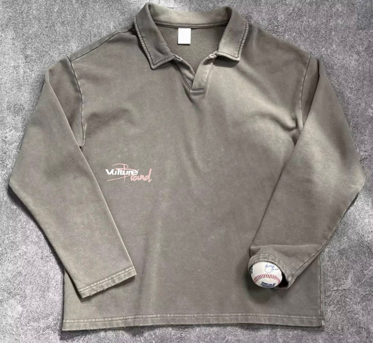 GREY LONG SLEEVE POLO
