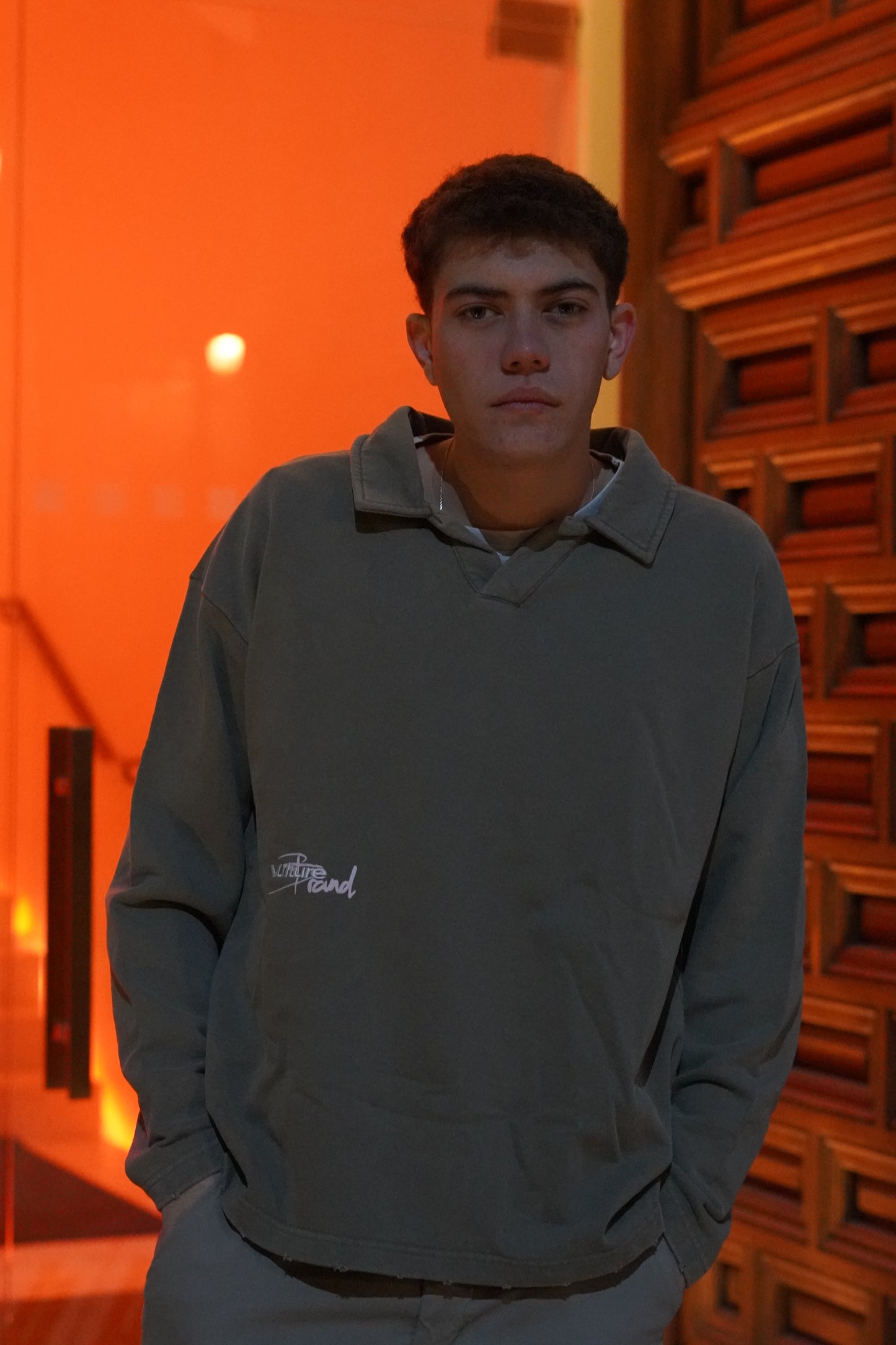 GREY LONG SLEEVE POLO